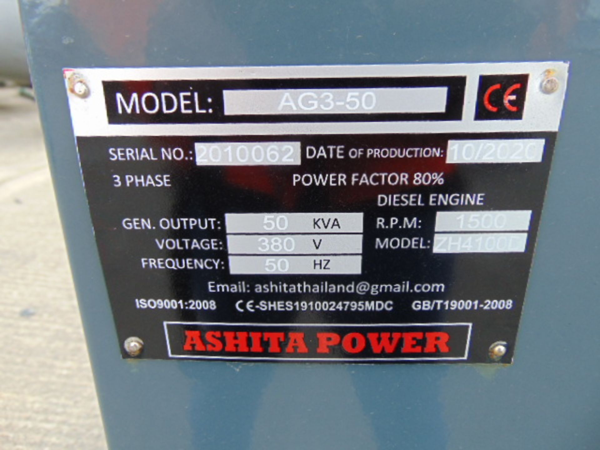 2020 UNISSUED 50 KVA 3 Phase Silent Diesel Generator Set - Image 18 of 18