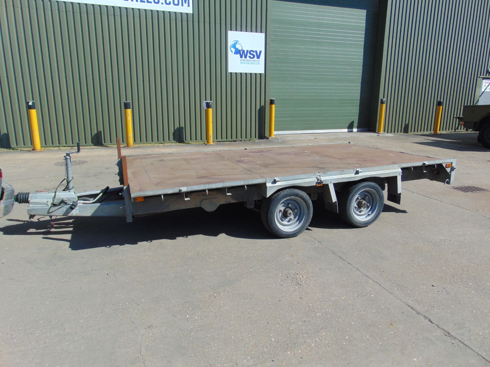 INDESPENSION 3500 KGS GALVANISED CAR/ PLANT TRAILER 12ft 6 ins X 6ft 6 ins 2 axle