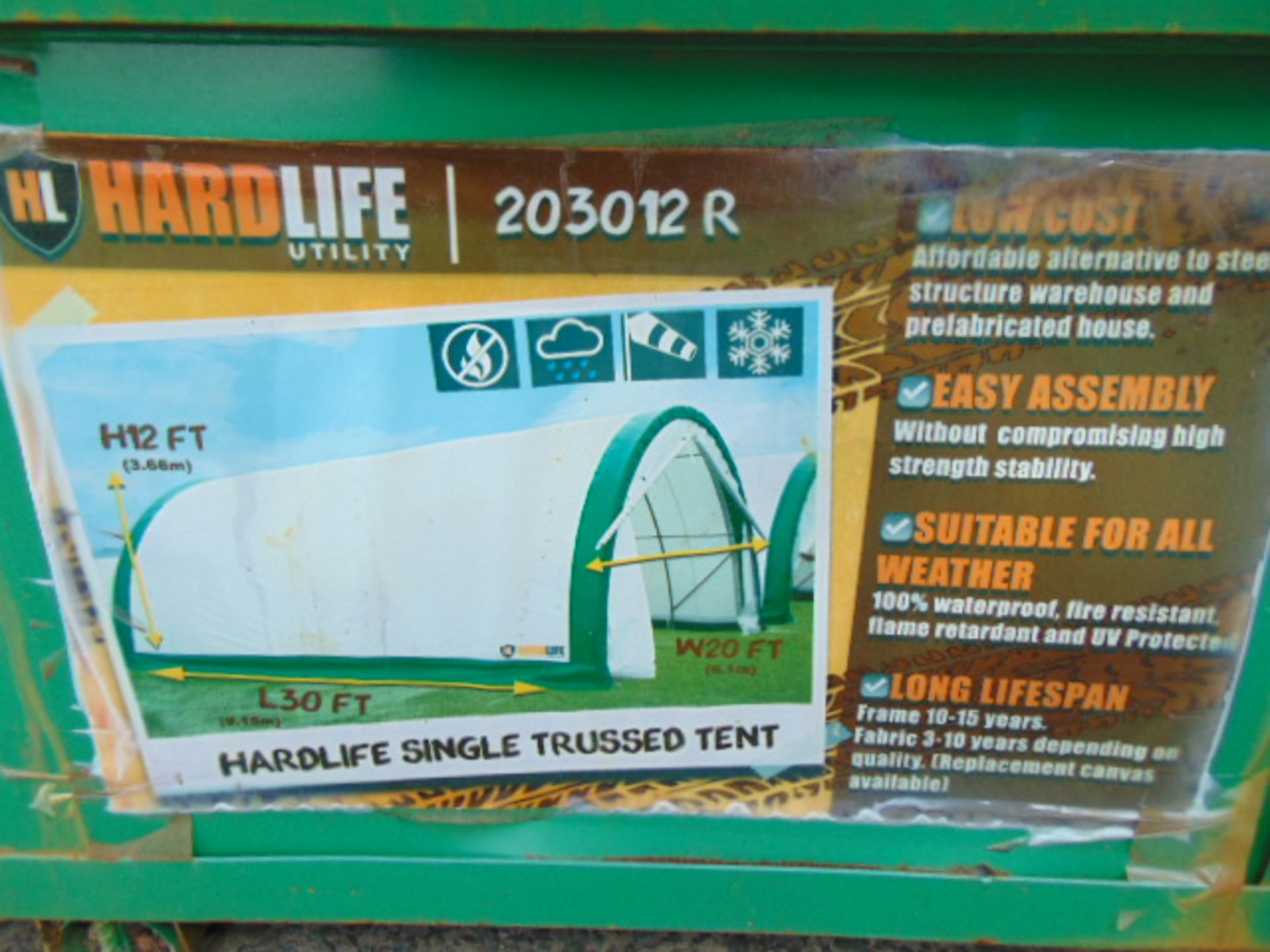 Huge L 30ft x W 20ft x H 12ft Relocatable Heavy Duty Storage Shelter New Unissued - Image 2 of 3