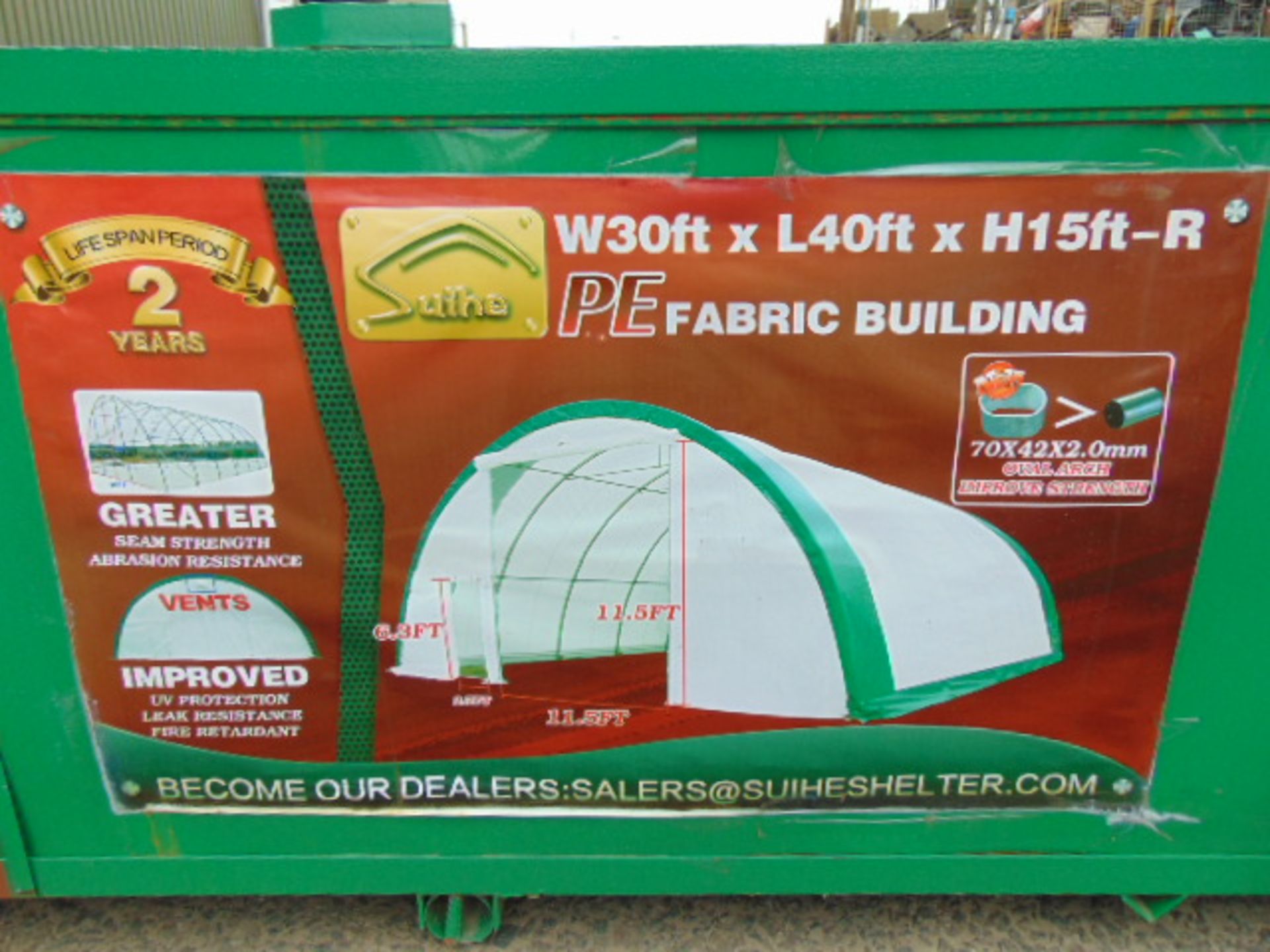 Huge L 40ft x W 30ft x H 15ft Relocatable Heavy Duty Storage Shelter New Unissued - Image 2 of 3