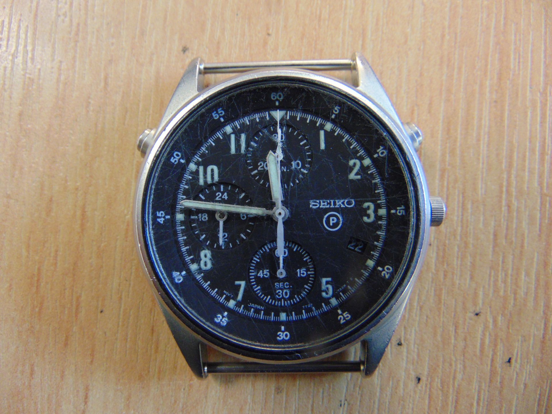 SEIKO RAF ISSUE PILOTS CHRONO GEN 2 WATCH NATO MARKED DATED 1996 - NEW BATTERY AND STRAP - Image 4 of 11