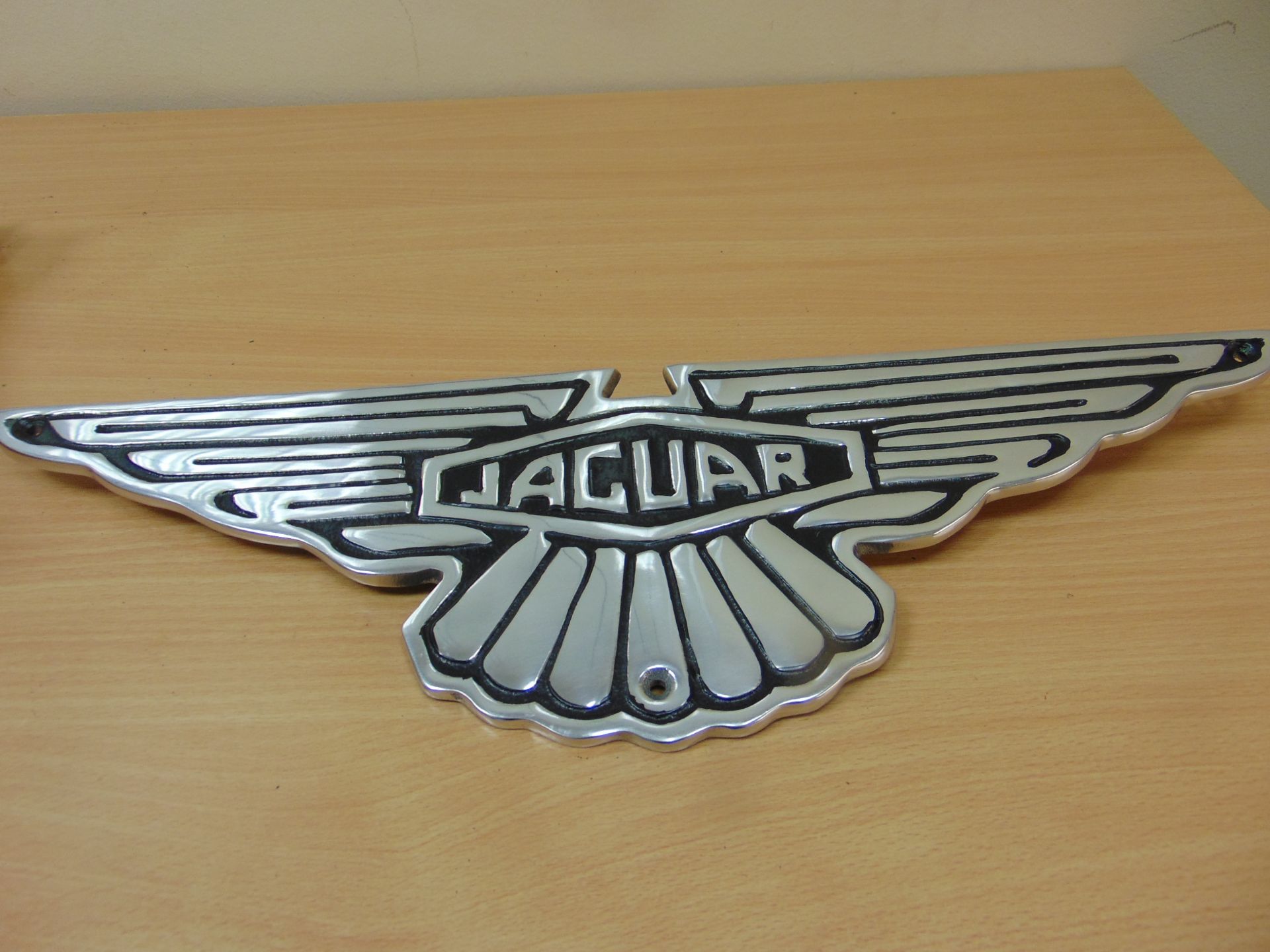 POLISHED ALUMINIUM JAGUAR SIGN