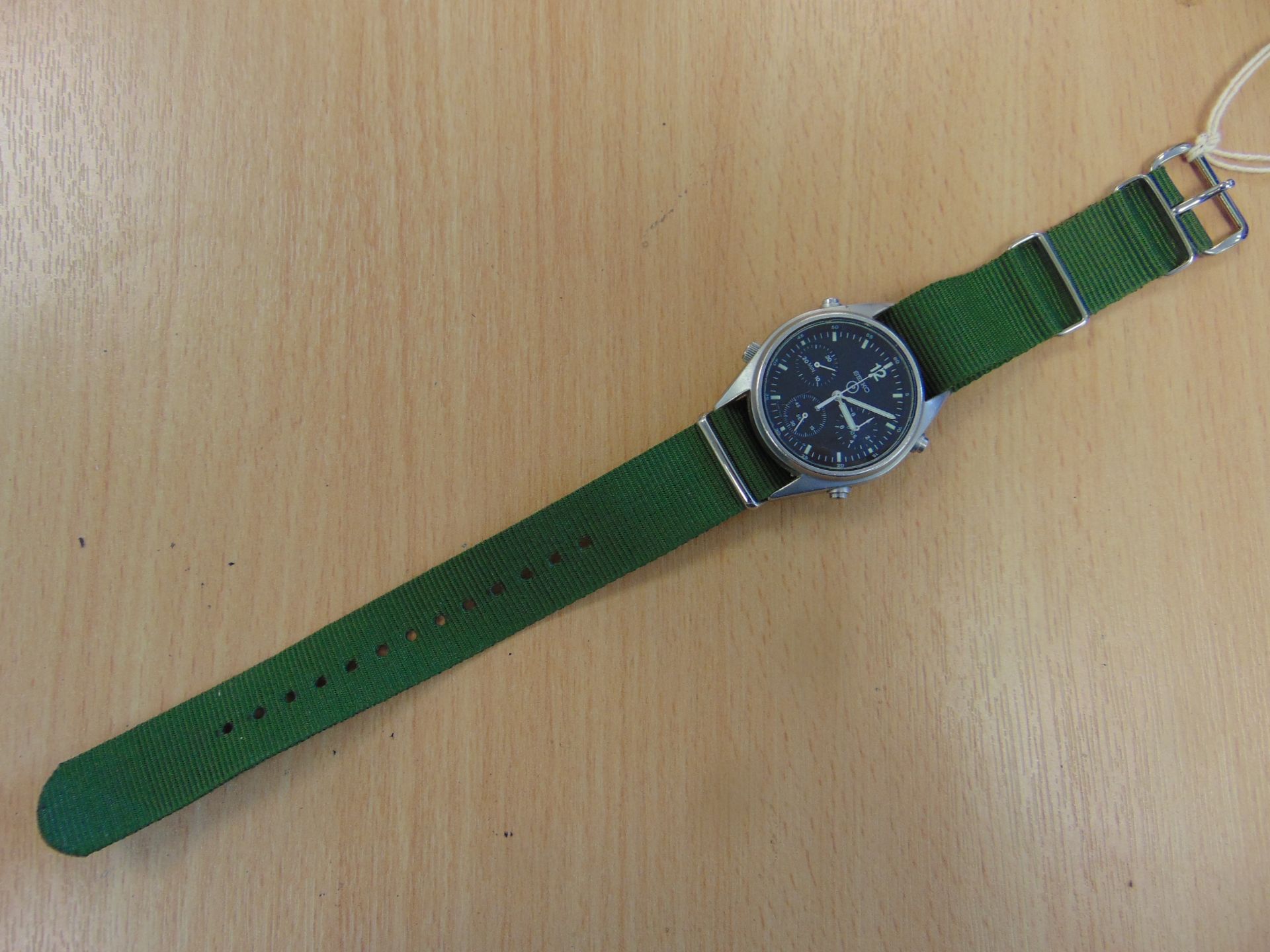 SEIKO GEN 1 PILOTS CHRONO RAF ISSUE WATCH NATO MARKINGS DATED 1989 AS ISSUED TO HARRIER FORCE - Image 10 of 10