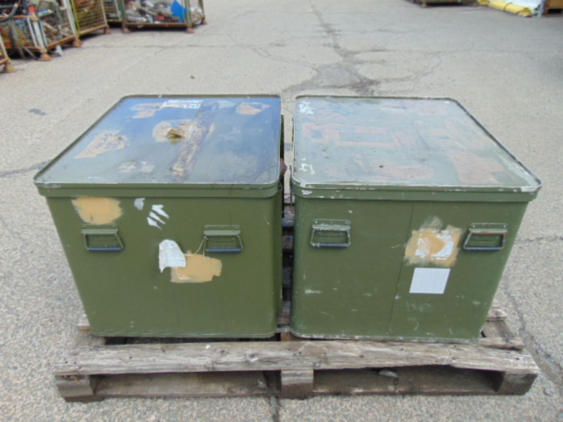 2 x Large Aluminium Storage Boxes 85 x 73 x 65 cms as shown