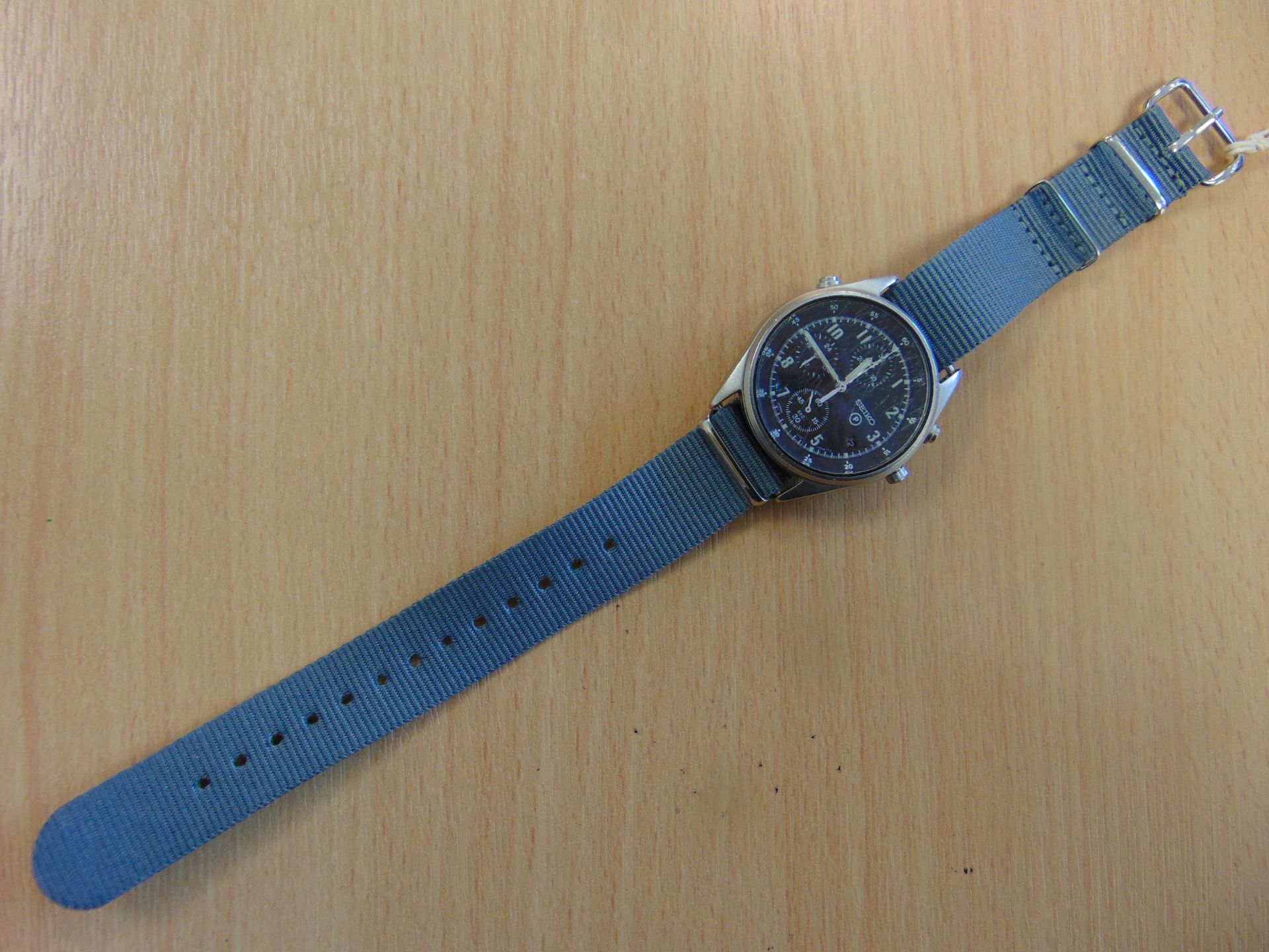 SEIKO RAF ISSUE PILOTS CHRONO GEN 2 WATCH NATO MARKED DATED 1996 - NEW BATTERY AND STRAP - Image 11 of 11