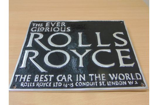 CAST ALUMINIUM ROLLS ROYCE ADVERTISING SIGN - Image 3 of 6