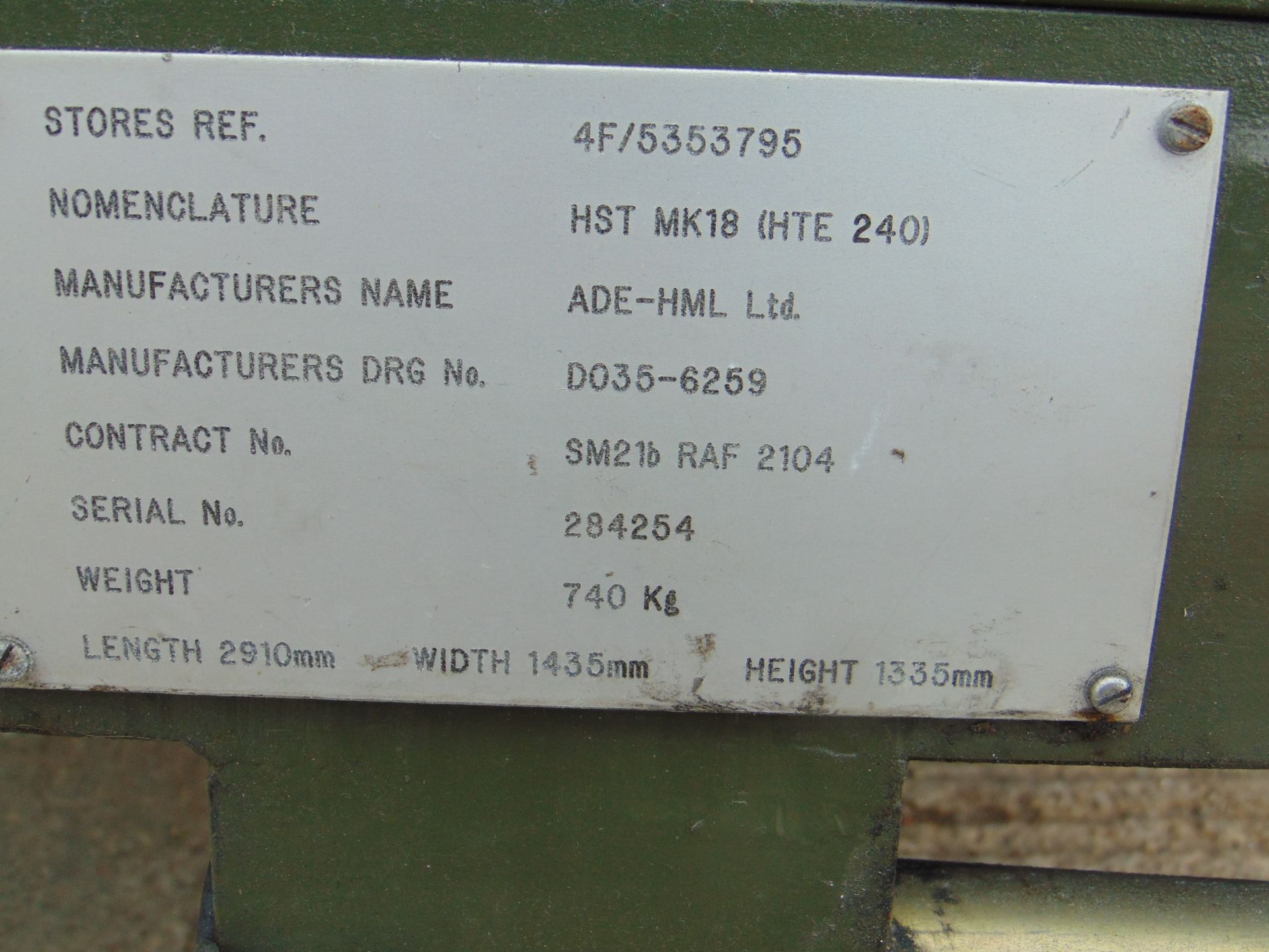 ADE-HML LTD HST MK18 (HTE240) HYDRAULIC POWER TROLLEY - Image 7 of 8