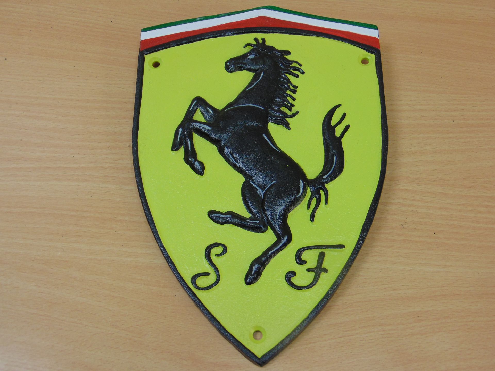 CAST IRON FERRARI PRANCING HORSE ADVERTISING SIGN