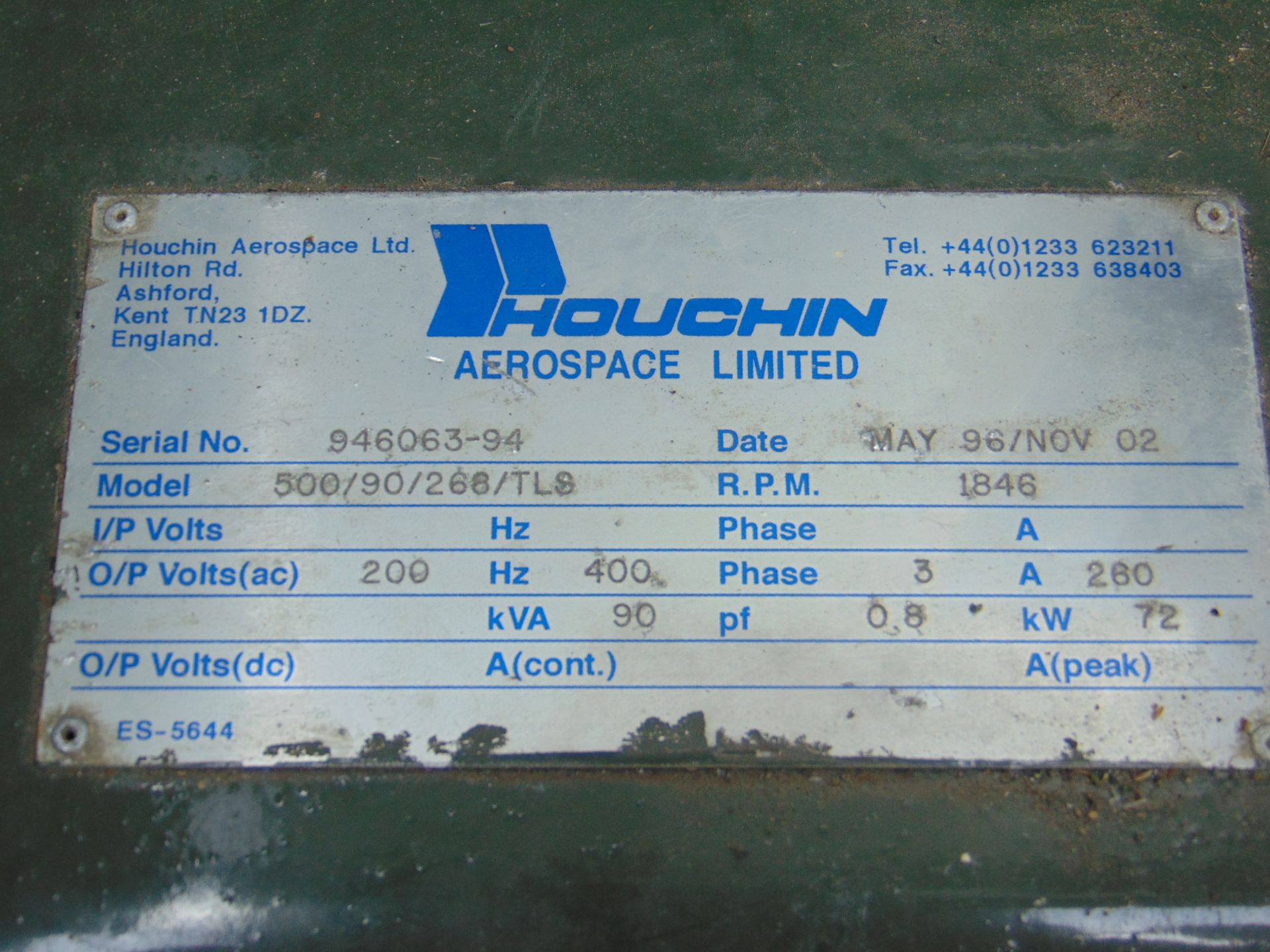 HOUCHIN AEROSPACE 60KVA + 28 VOLT DC GROUND POWER UNIT CUMMINS DIESEL C/W LEADS ETC. - 2037 hours - Image 9 of 9