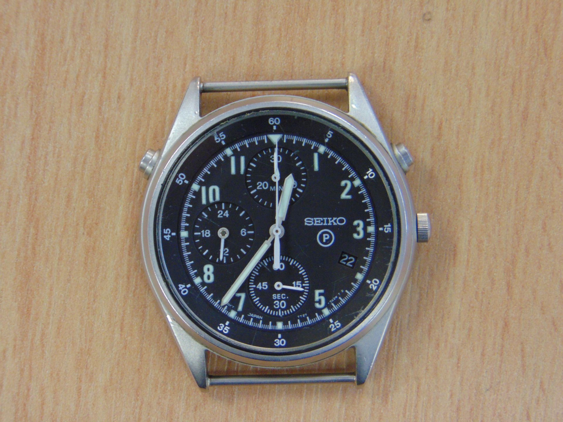 SEIKO GEN 2 RAF ISSUE PILOTS CHRONO WATCH NATO MARKINGS DATED 1997 - Image 4 of 9