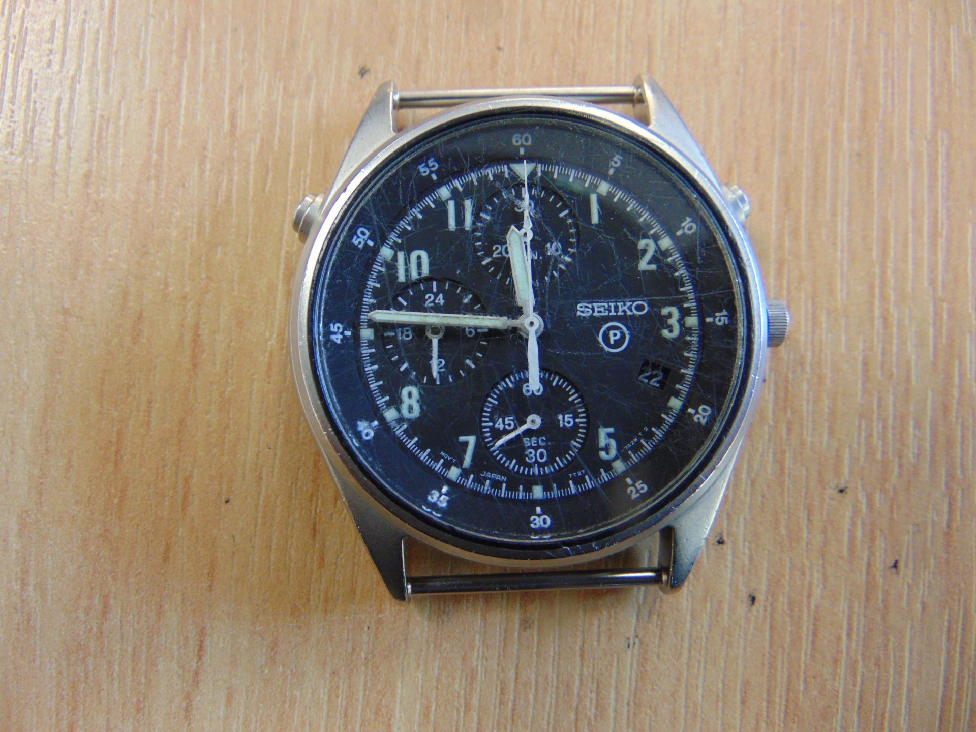 SEIKO RAF ISSUE PILOTS CHRONO GEN 2 WATCH NATO MARKED DATED 1996 - NEW BATTERY AND STRAP - Image 3 of 11