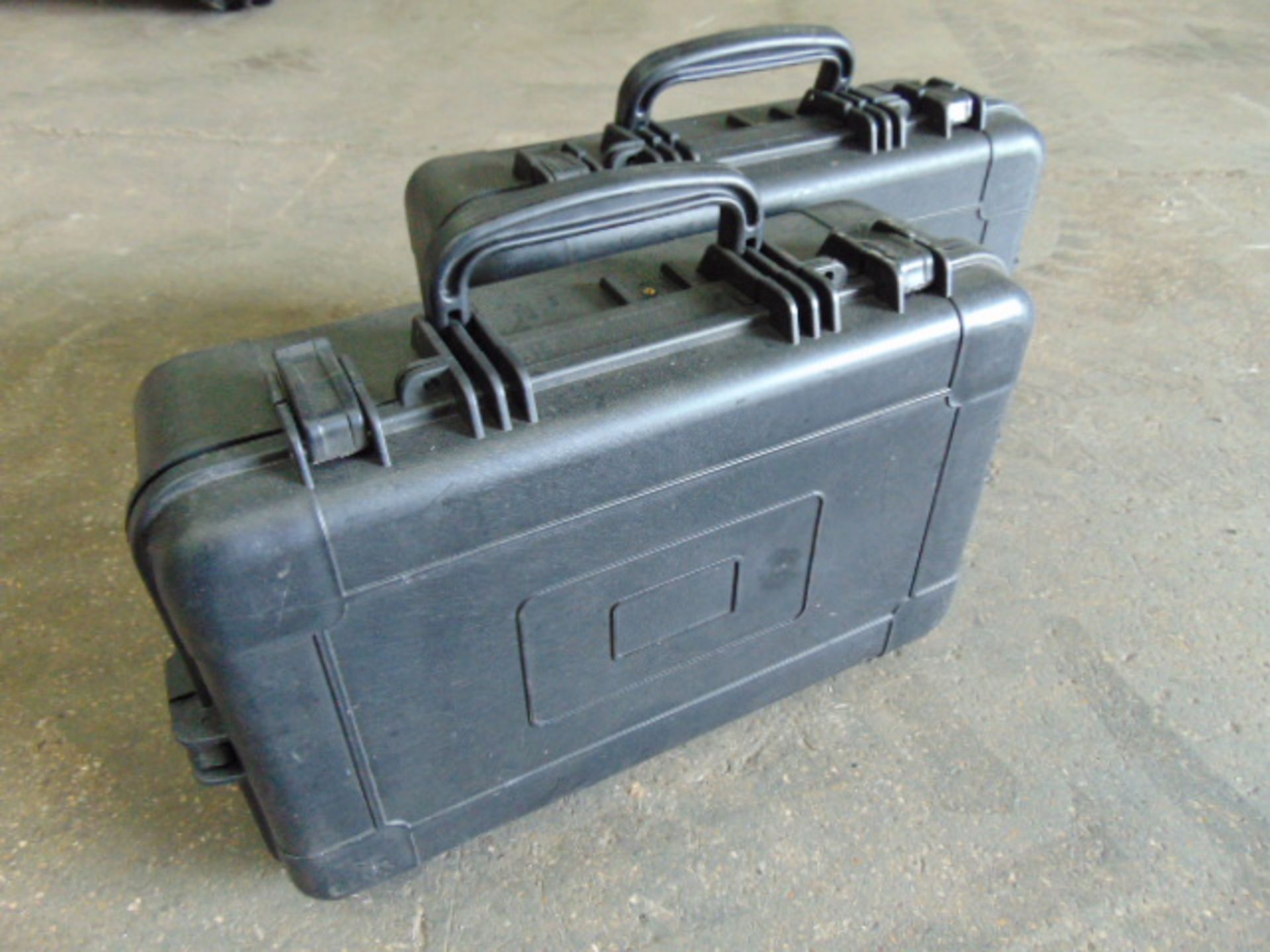 2 x Heavy-duty Waterproof Peli Style Hard Cases with Removeable Foam Inserts