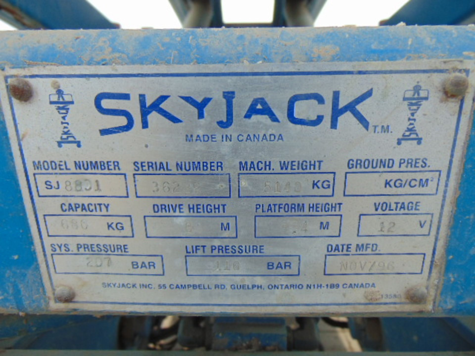 SkyJack SJ8831 Rough Terrain Diesel Scissor Lift 2244 hours only. - Image 14 of 15