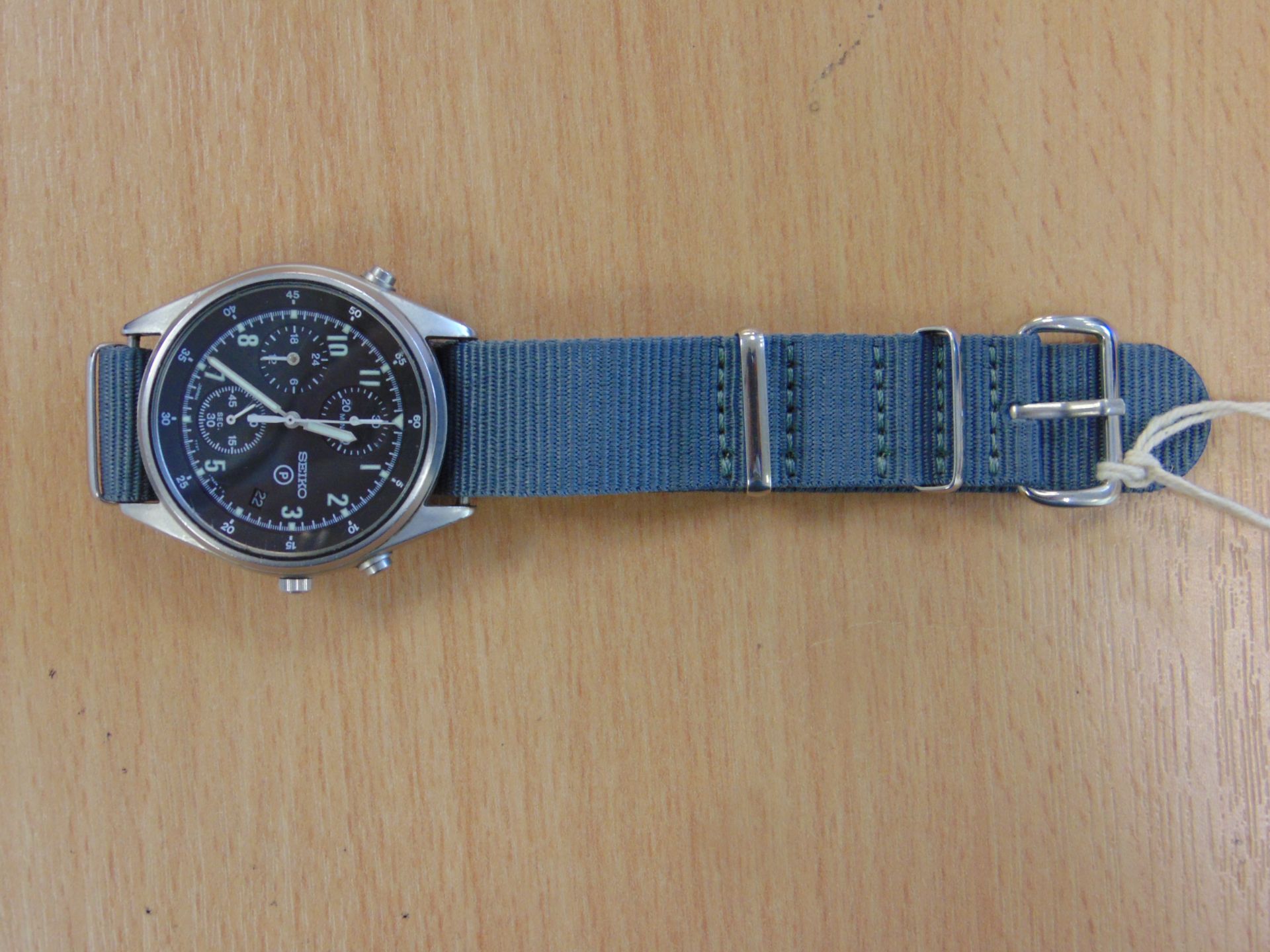 SEIKO GEN 2 RAF ISSUE PILOTS CHRONO WATCH NATO MARKINGS DATED 1997 - Image 2 of 9