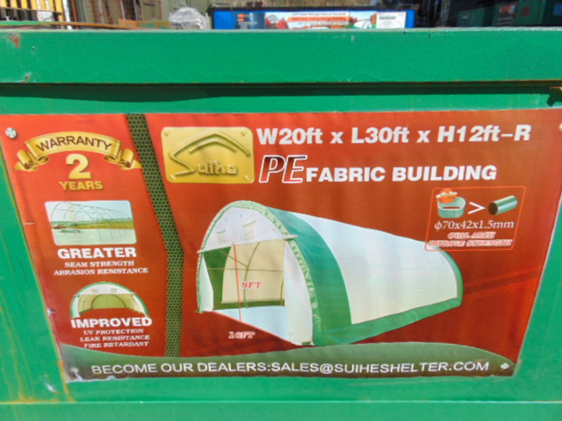 Huge L 30ft x W 20ft x H 12ft Relocatable Heavy Duty Storage Shelter New Unissued - Image 2 of 3