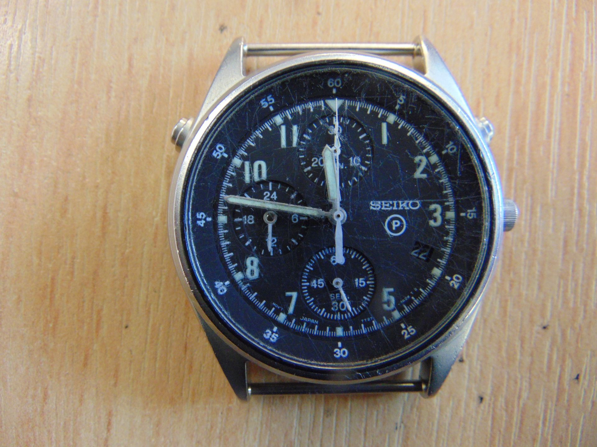 SEIKO RAF ISSUE PILOTS CHRONO GEN 2 WATCH NATO MARKED DATED 1996 - NEW BATTERY AND STRAP - Image 5 of 11