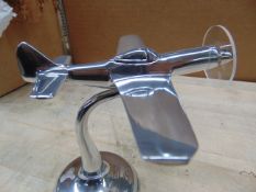 POLISHED ALUMINIUM DESK TOP MODEL OF P51 MUSTANG