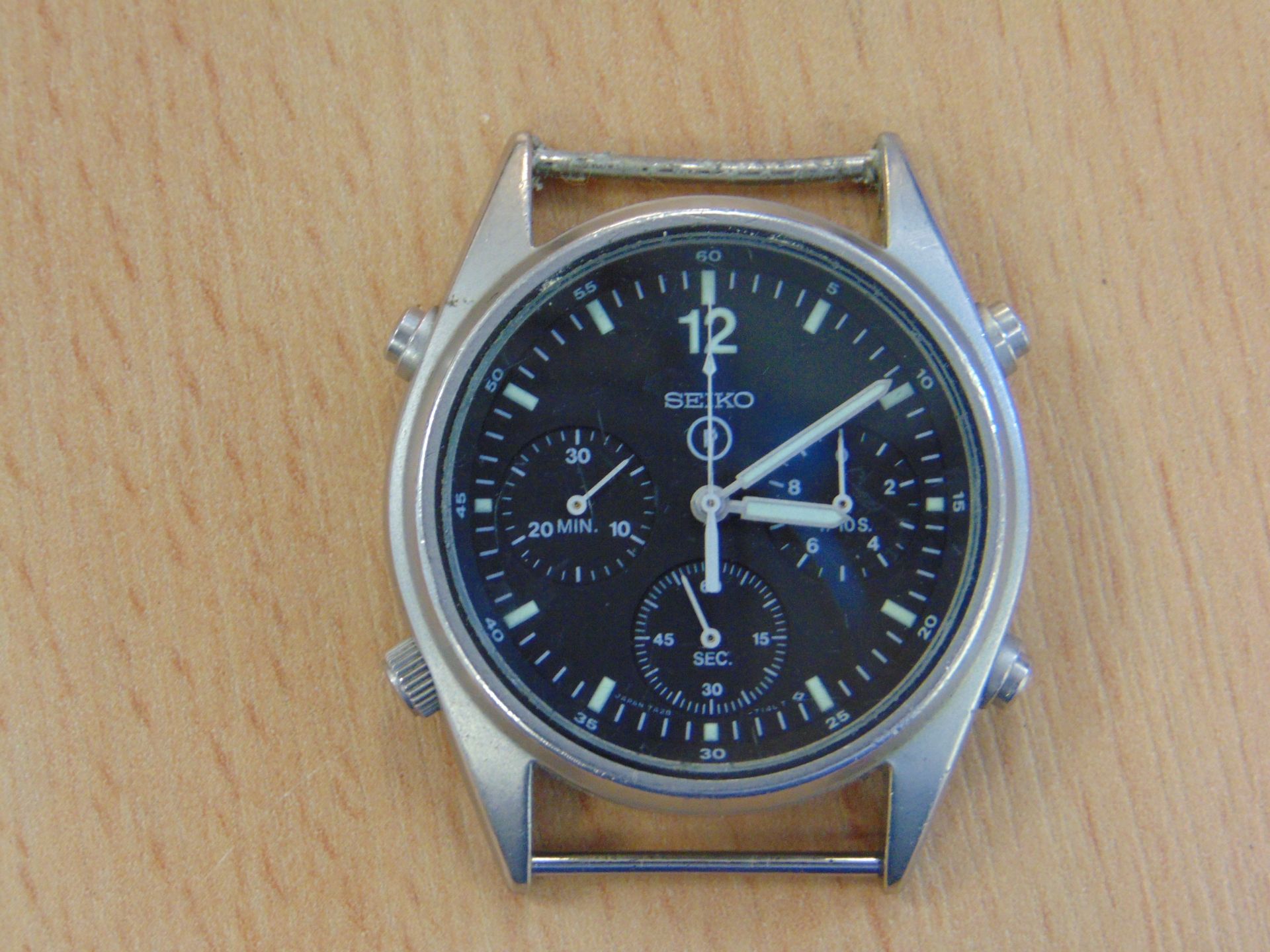 SEIKO GEN 1 PILOTS CHRONO RAF ISSUE WATCH NATO MARKINGS DATED 1989 AS ISSUED TO HARRIER FORCE - Image 3 of 10
