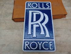 ROLLS ROYCE ALUMINIUM BLUE SIGN