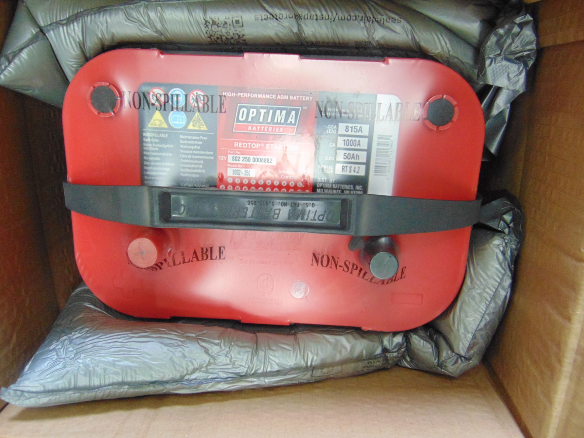 2 x Unissued RTS 4.2 Optima Red Top 12v Starting Batteries – (8002-250) RTS4.2 AGM - Image 2 of 3