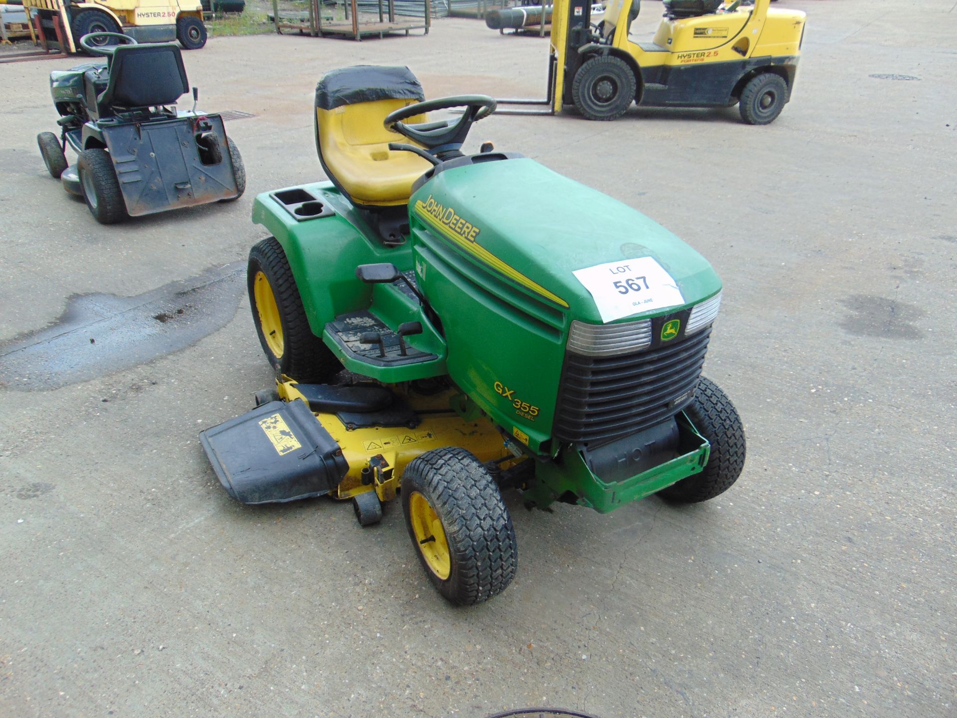 JOHN DEERE GX 355 DIESEL RIDE ON MOWER - Image 3 of 12