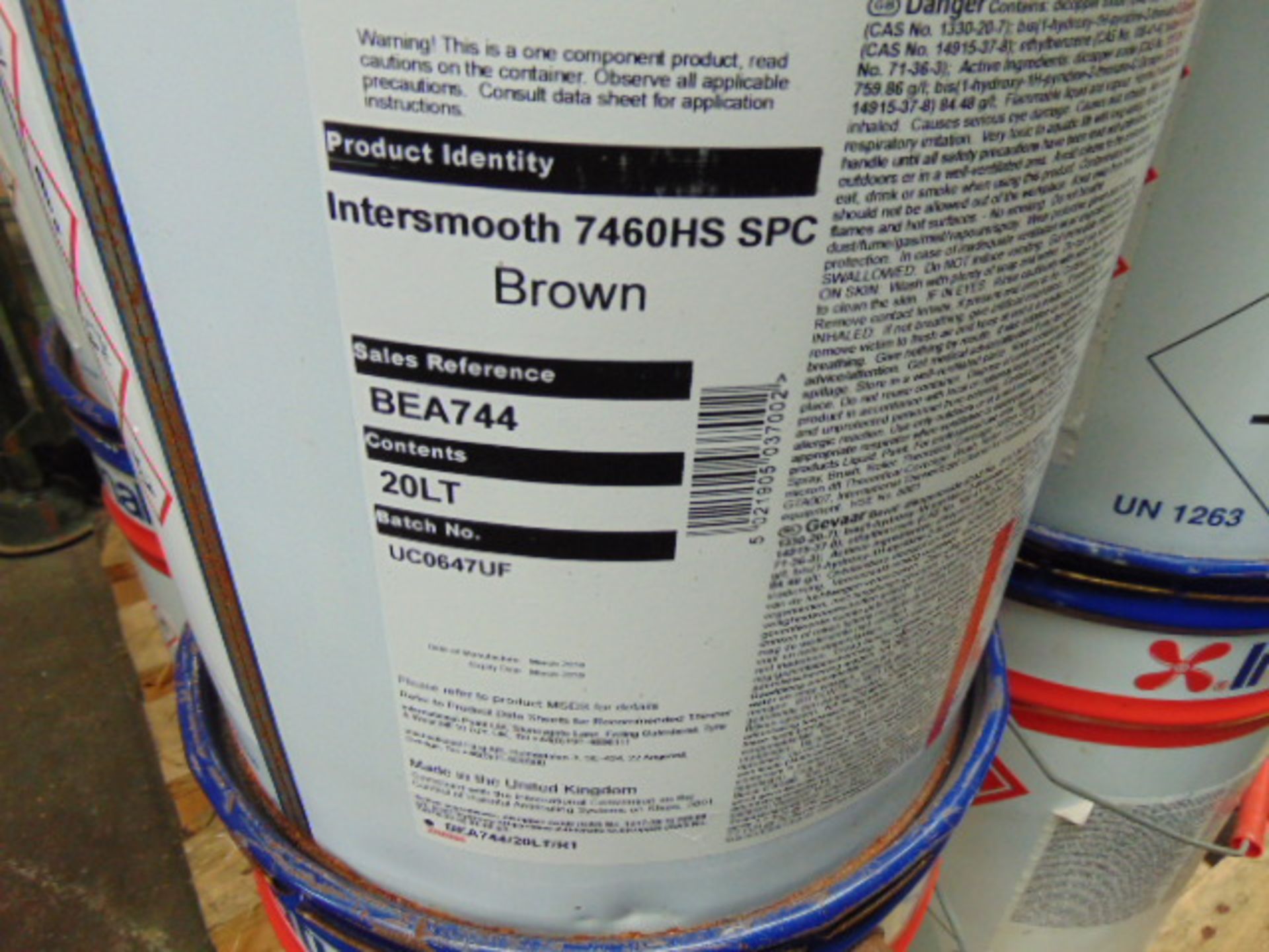 1 x Unissued 20L International Intersmooth 7460HS Anti Fouling Paint Brown - Image 2 of 2