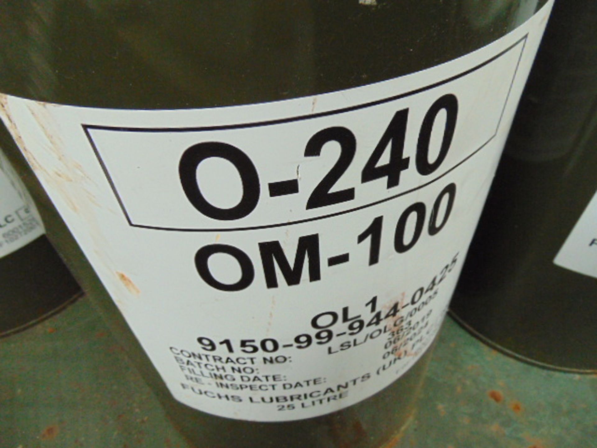 6 x Unissued 25L Drums of OM-100 Mineral Based Turbine Engine Lubricating Oil - Image 2 of 2