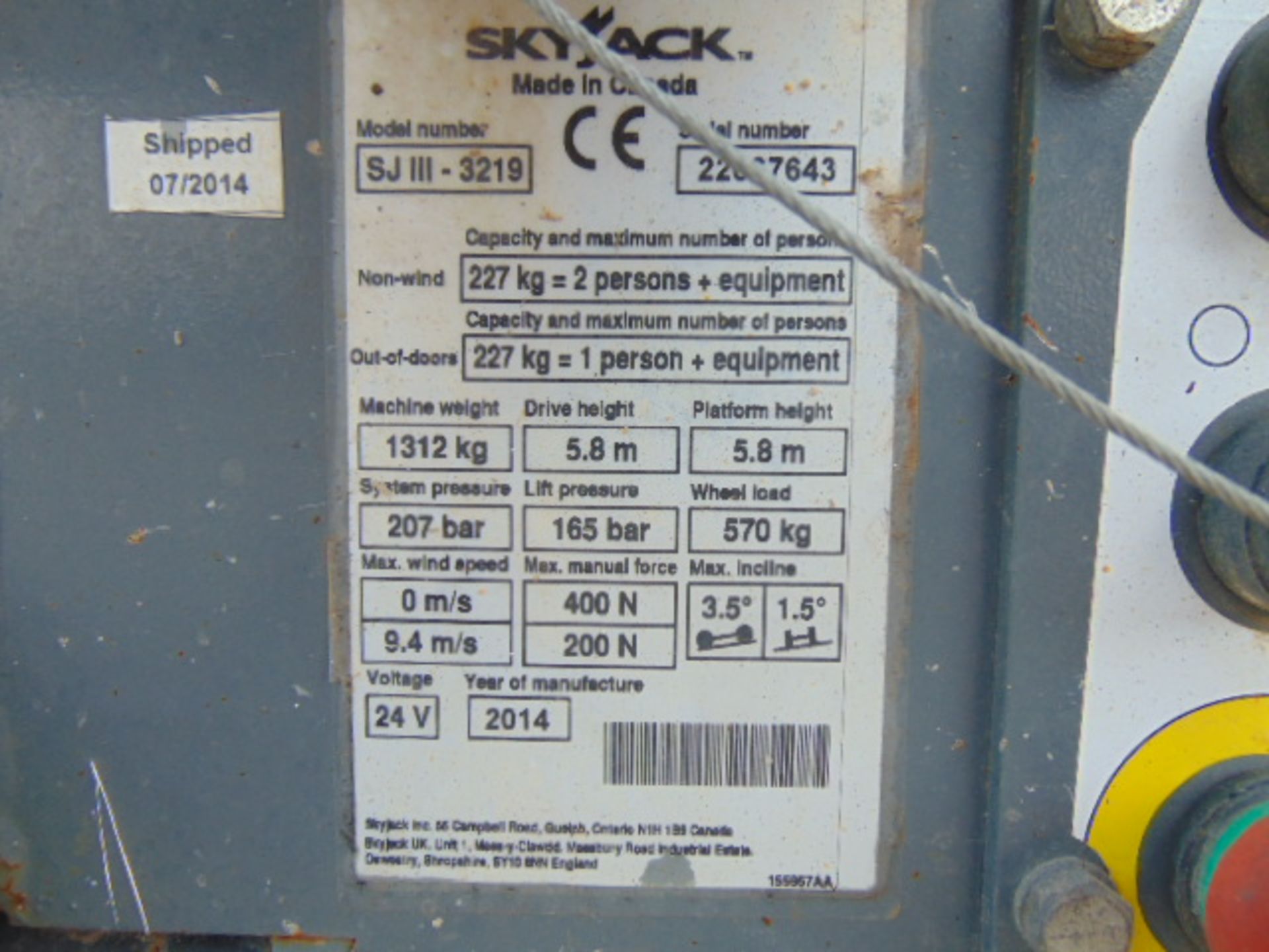 SKYJACK SJIII 3219 Electric Scissor Lift Access Platform ONLY 148 Hours! - Image 13 of 20