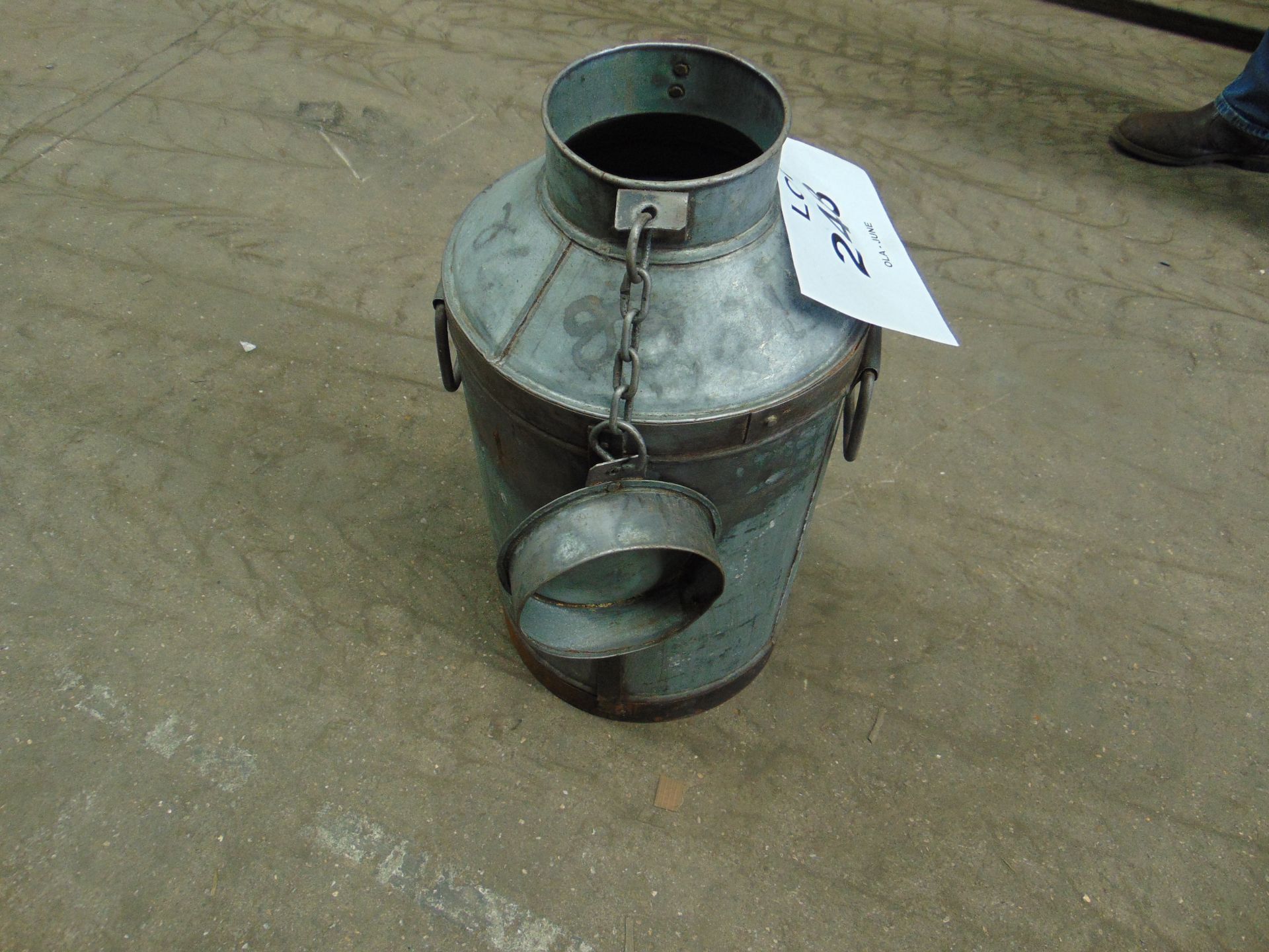 Galvanised Large Milk Churn as shown c/w Lid and Chain - Image 3 of 4