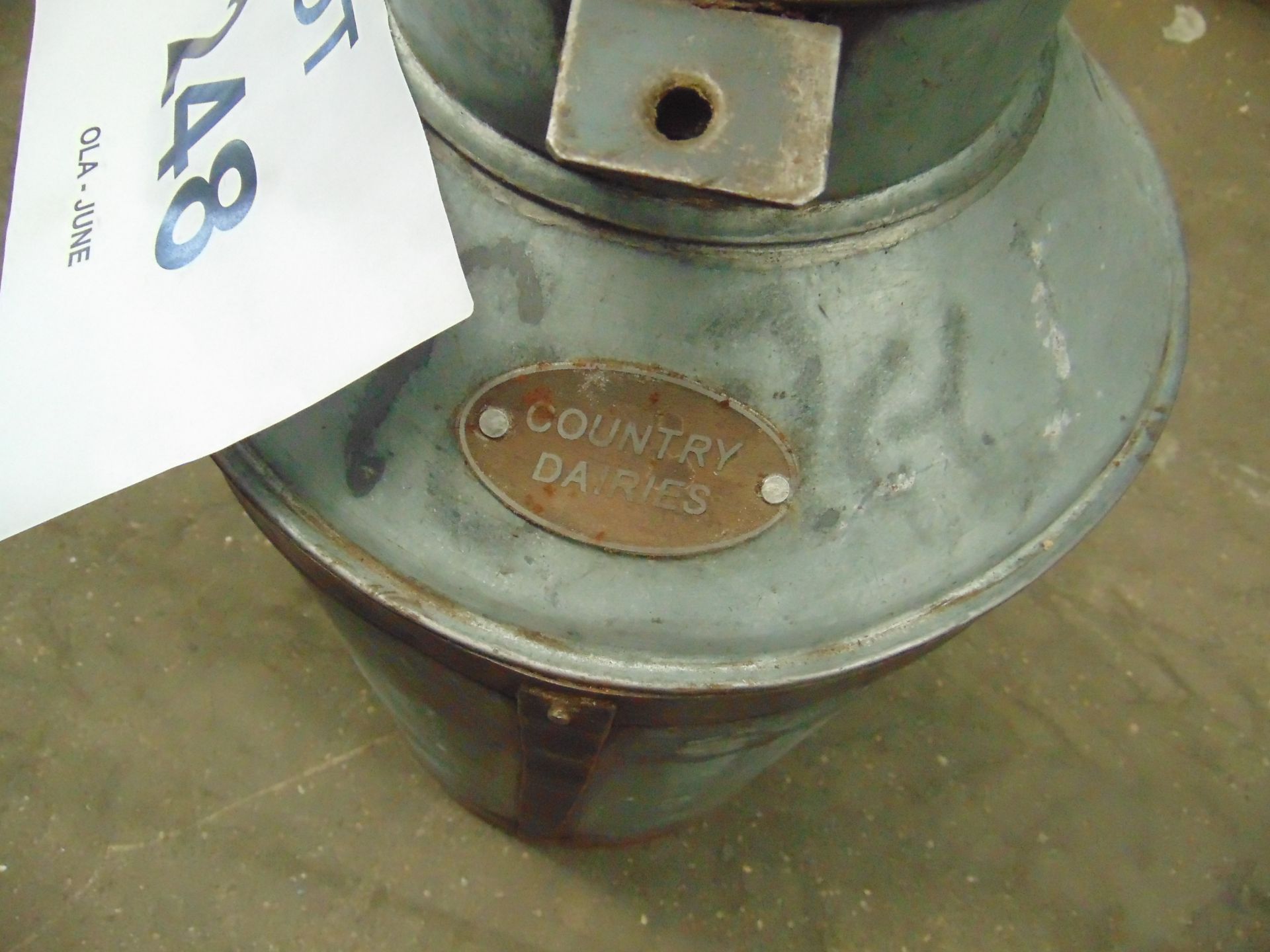 Galvanised Large Milk Churn as shown c/w Lid and Chain - Image 2 of 4