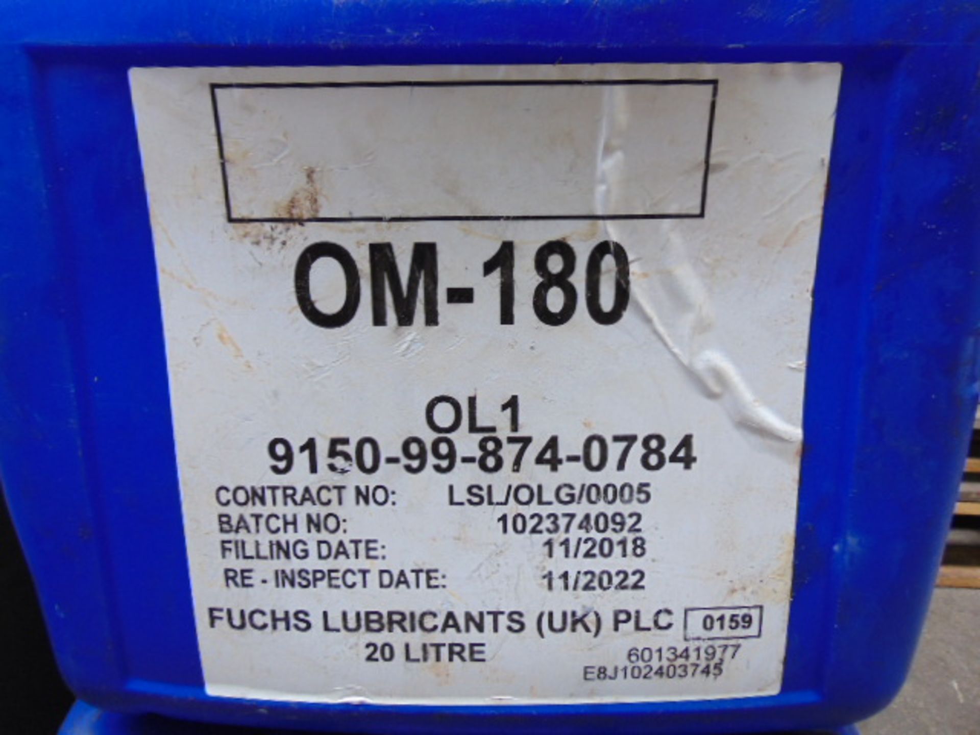 6 x Unissued 20L Drums of OM-180 High Quality Air Compressor Lubricating Oil - Image 2 of 2