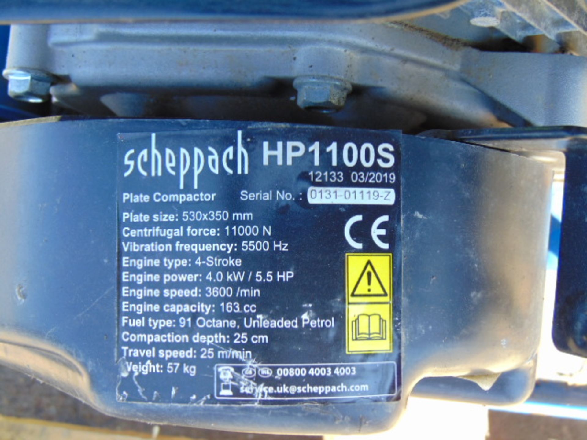 Scheppach HP1100S Compactor Wacker Plate - Image 6 of 6