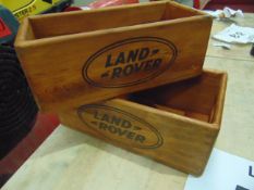 2 X LAND ROVER WOODEN PARTS BOXES