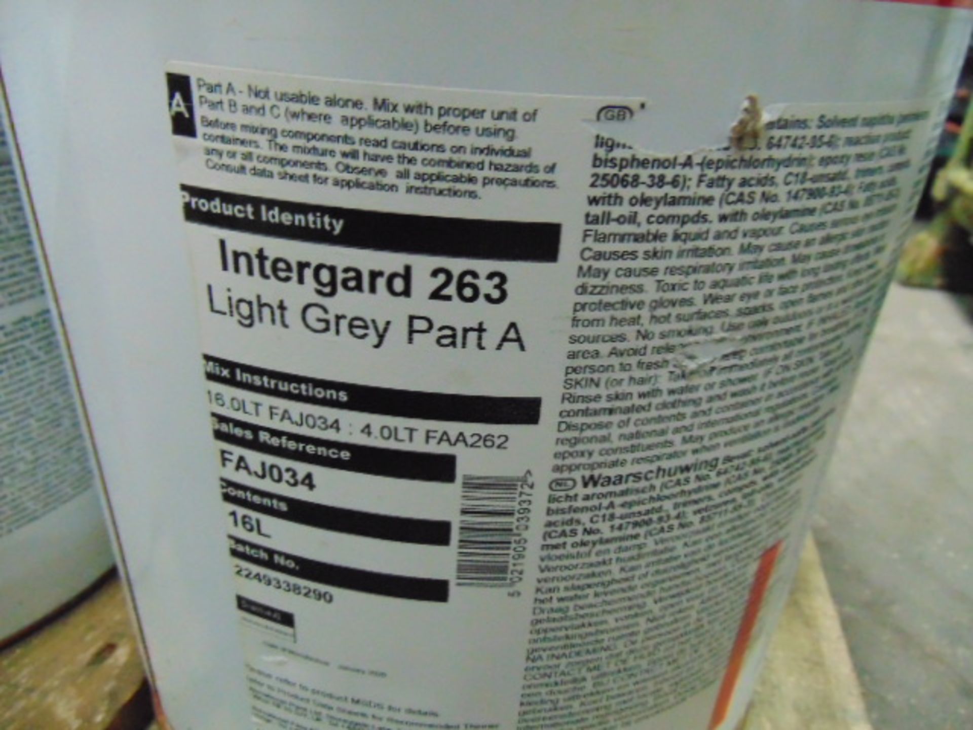 17 x Unissued 20L Tins of International Interguard 263 2 Pack Light Grey Epoxy Tie Coat Primer - Image 2 of 3