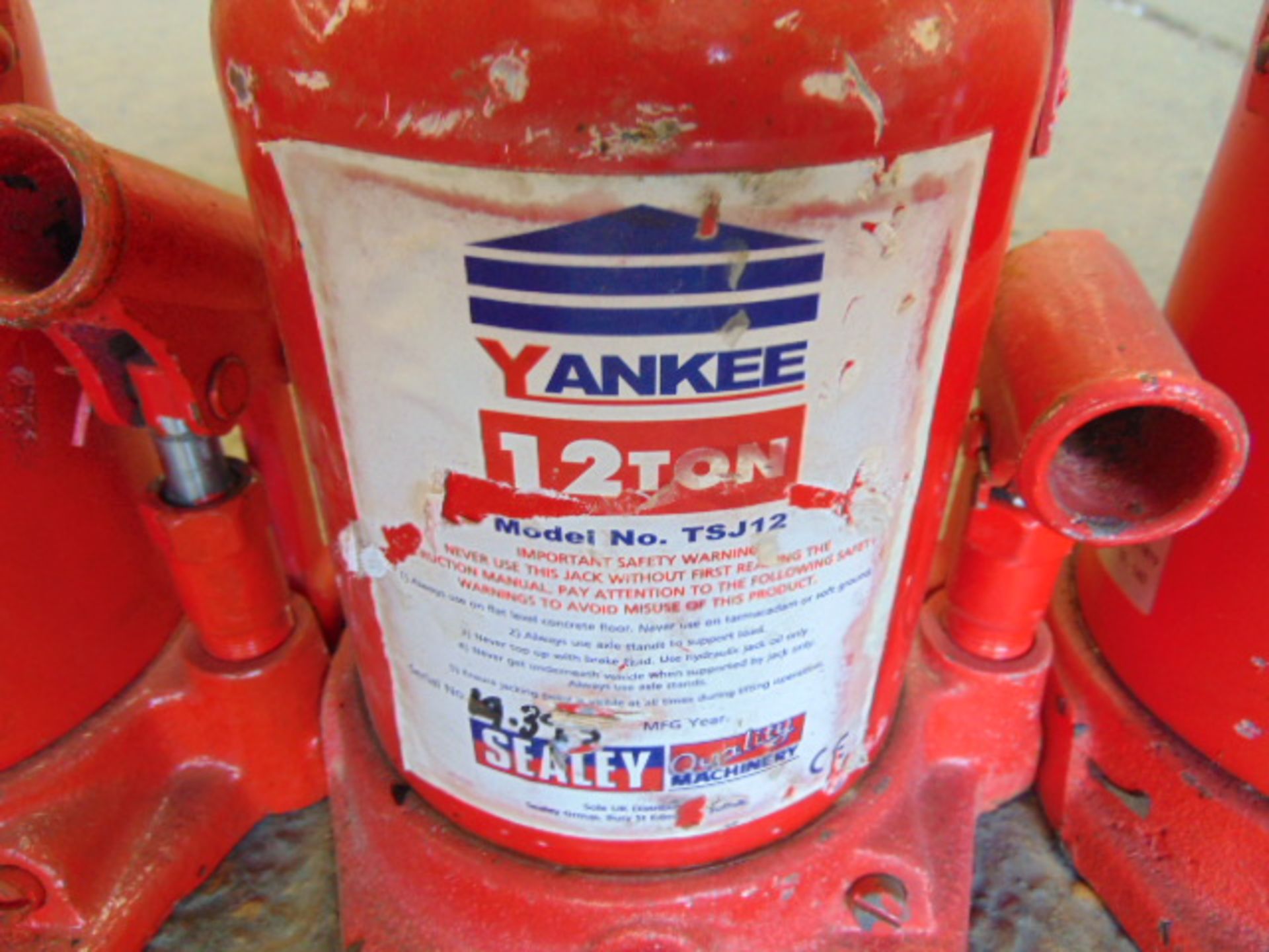 Q 4 x Sealey Yankee 12 Tonne Hydraulic Jacks - Image 4 of 4