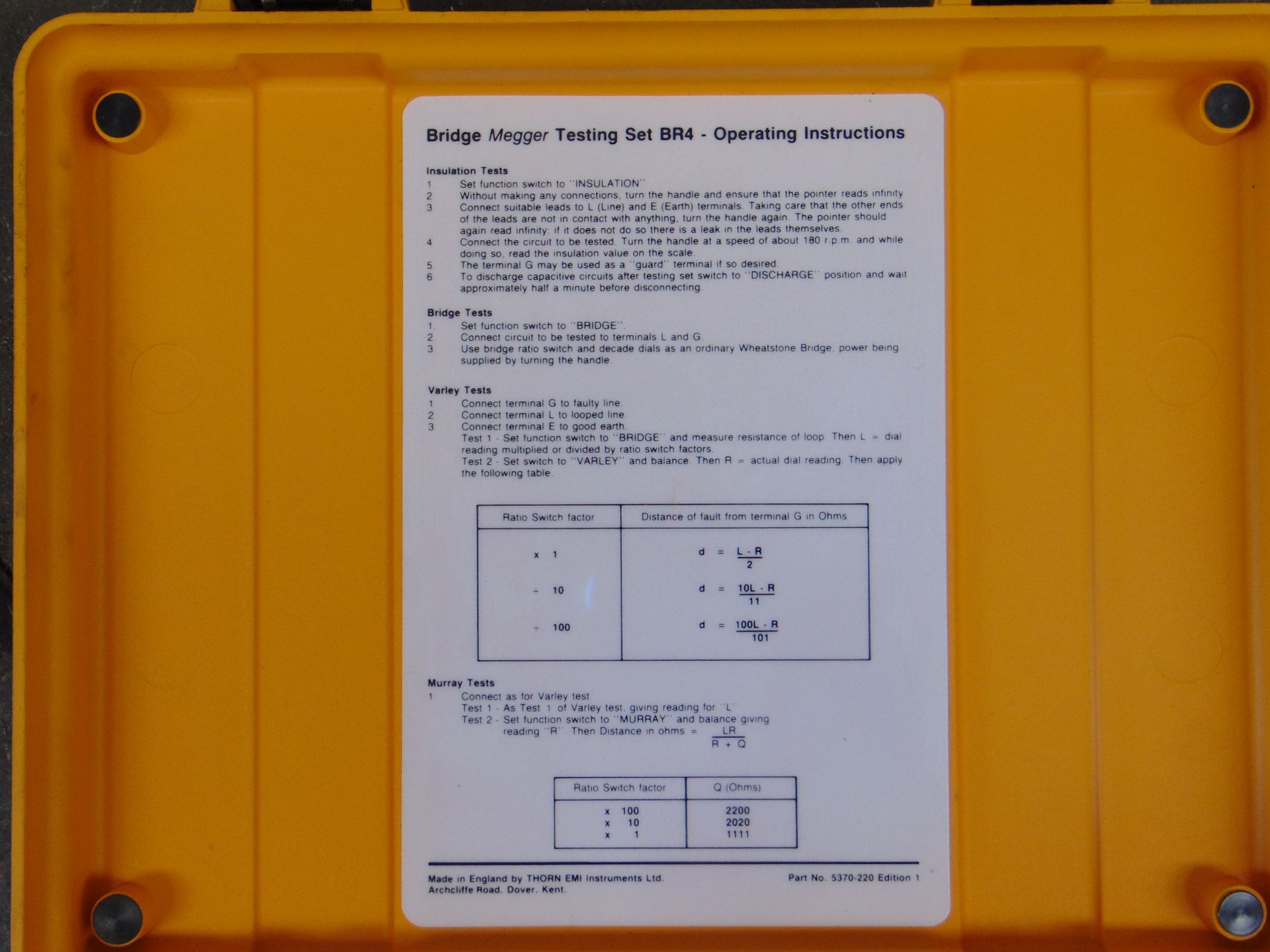 MEGGER BR4 INSULATION TESTER - Image 5 of 5