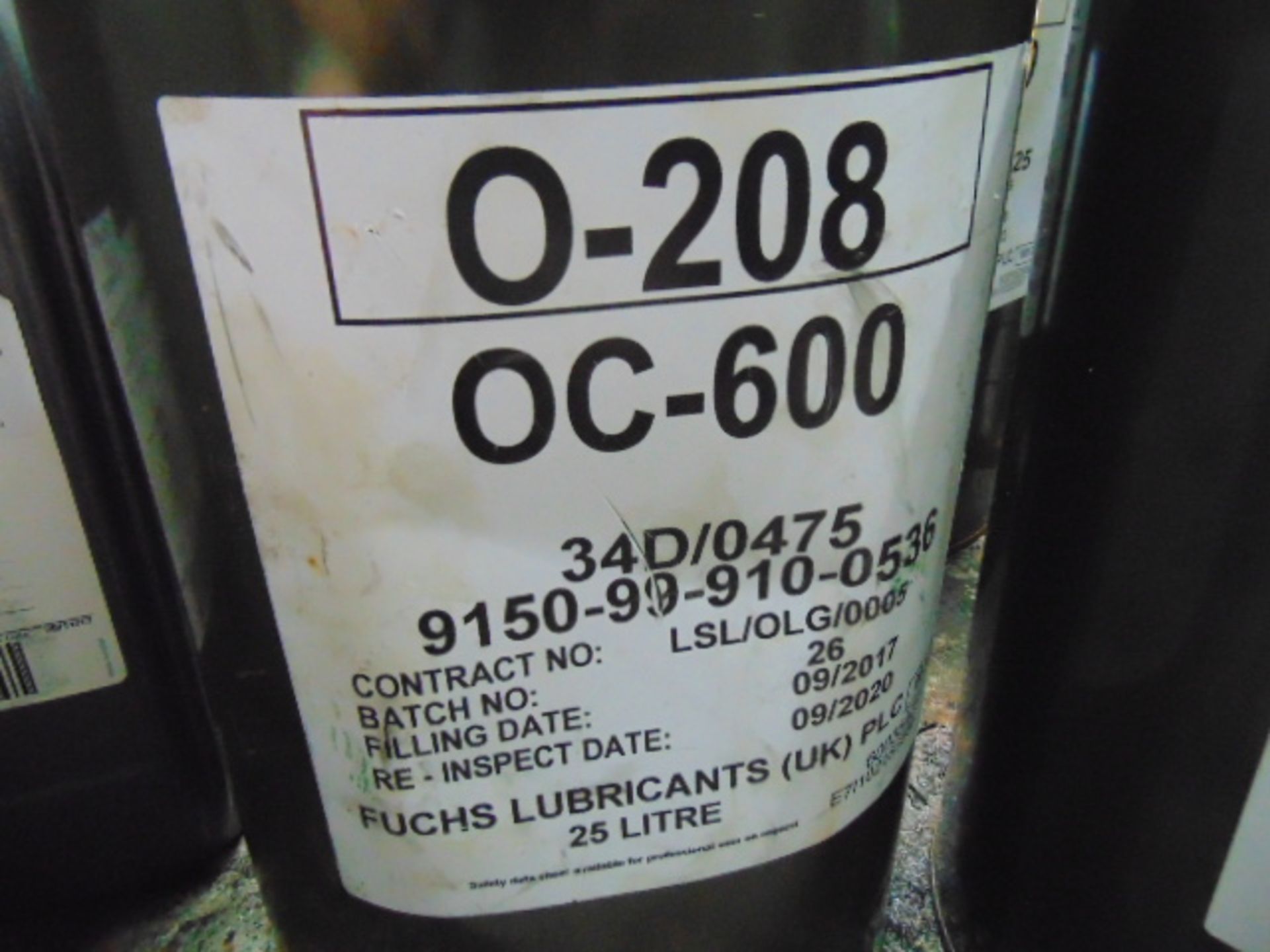 1 x Unissued 25L Drum of OC-600 High Performance Gear Lubricating Oil - Image 2 of 2