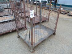 1 x STEEL STACKING STILLAGE, WITH REMOVABLE SIDES AND CORNER POSTS