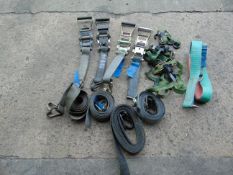 VARIOUS WEBBING STRAPS, INCLUDING 4 x RATCHET STRAPS