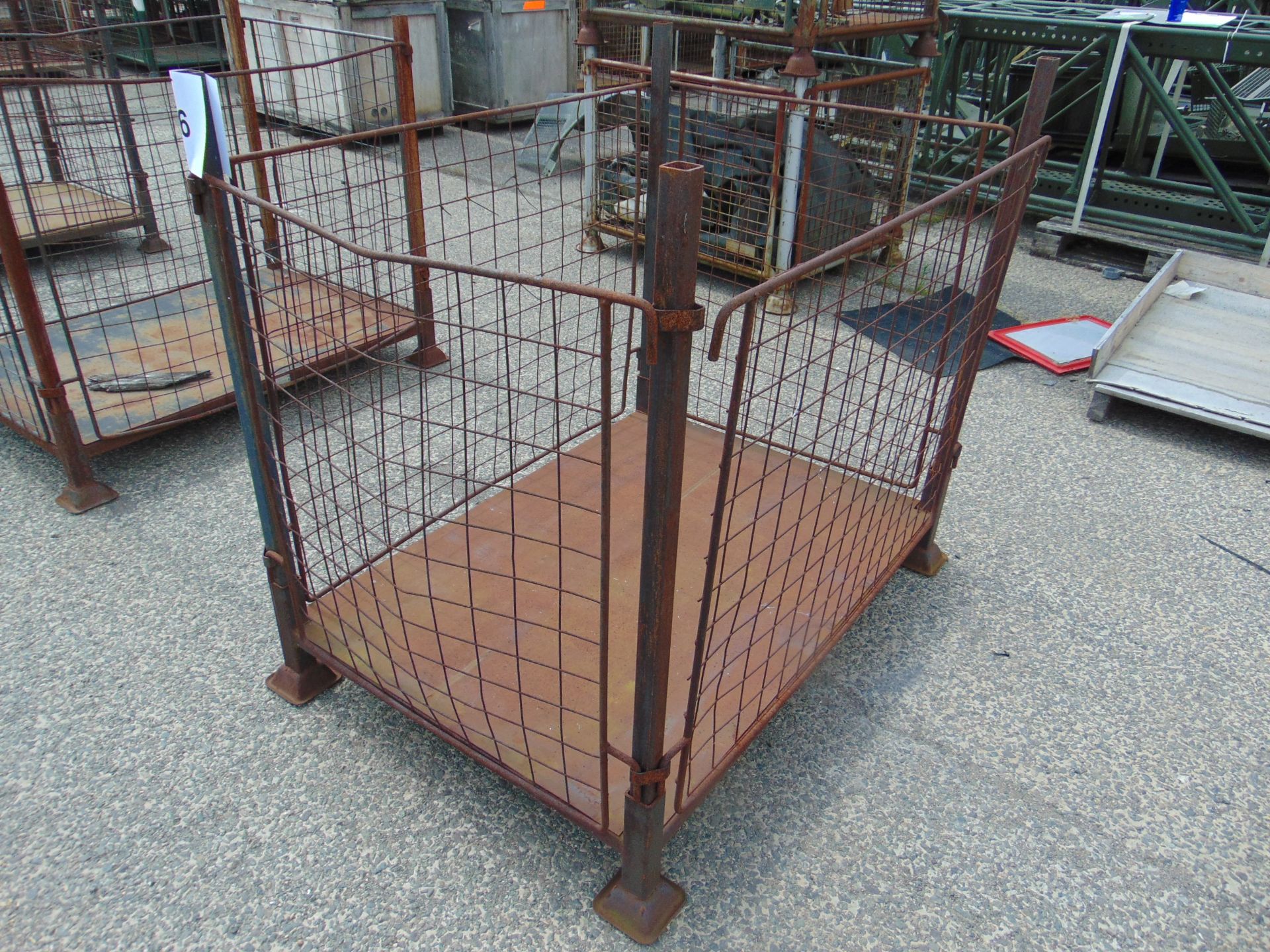 Steel Stacking Stillage with removeable sides and corner posts - Image 2 of 2