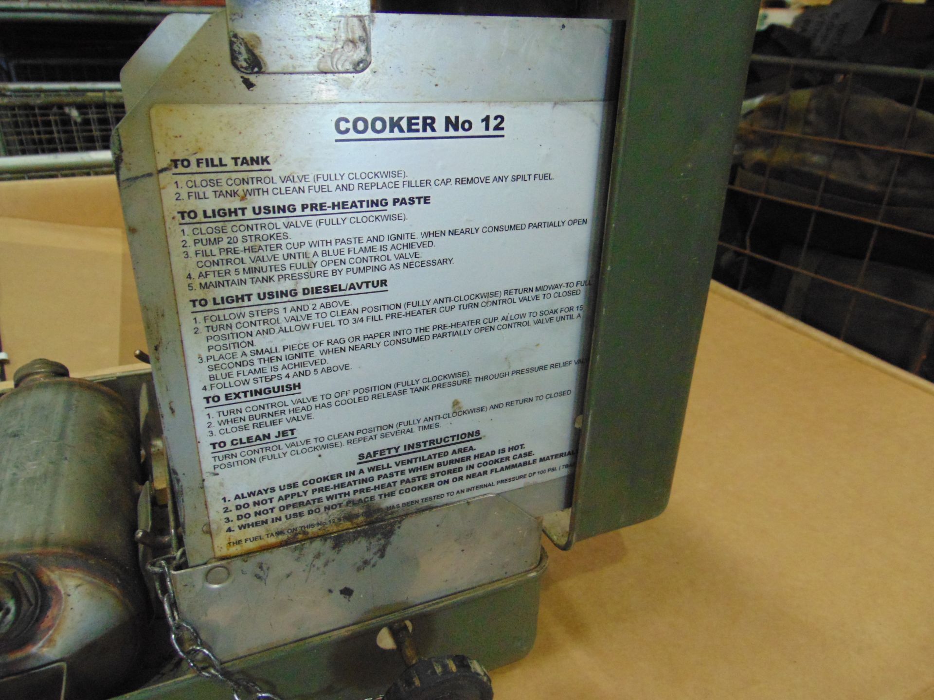 COOKSET NO. 12 DIESEL STOVE - Image 3 of 8