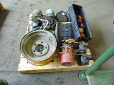 VARIOUS LAND ROVER SPARES INCLUDING GENERATORS, JACKS, WHEEL RIM, CES ITEMS ETC