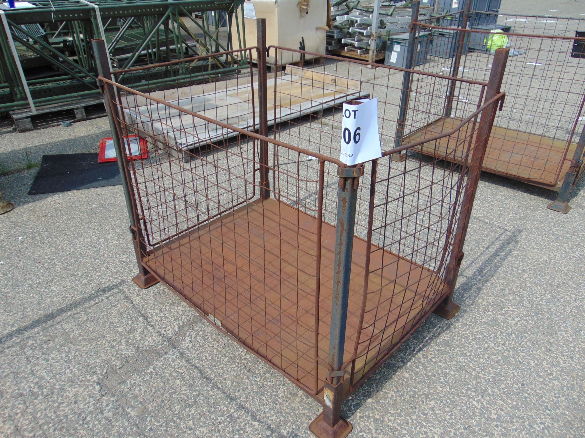 Steel Stacking Stillage with removeable sides and corner posts