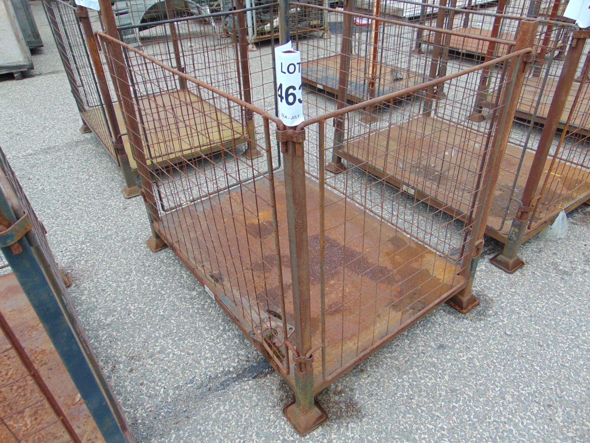 Steel Stacking Stillage with removeable sides and corner posts