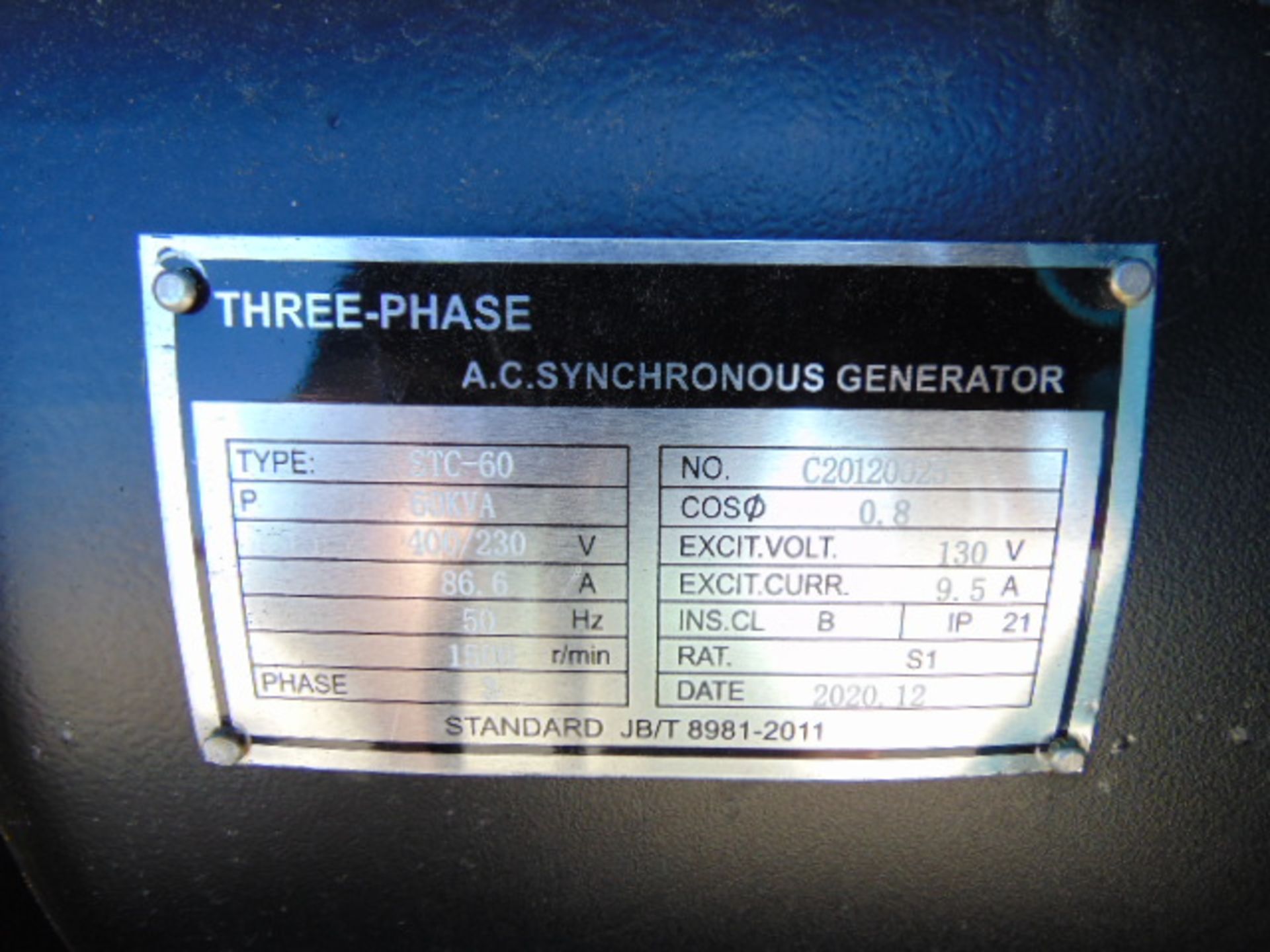 2020 UNISSUED 60 KVA 3 Phase Silent Diesel Generator Set - Image 11 of 20
