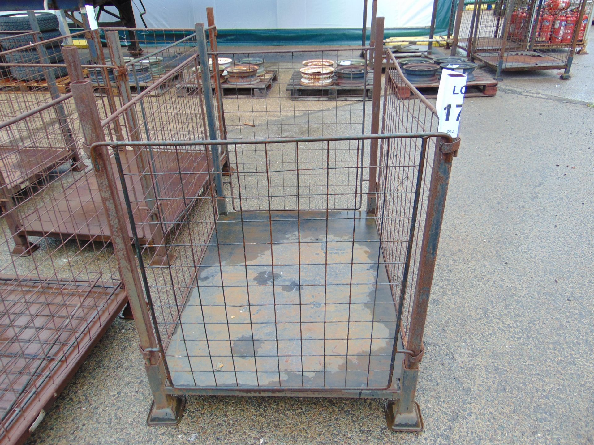 1 x STEEL STACKING STILLAGE, WITH REMOVABLE SIDES AND CORNER POSTS - Image 2 of 2
