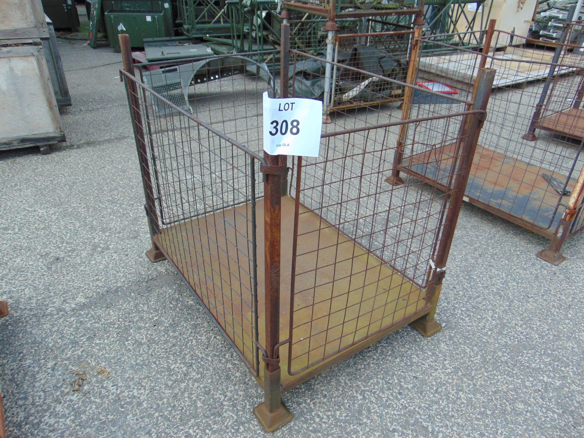 Steel Stacking Stillage with removeable sides and corner posts - Image 2 of 2