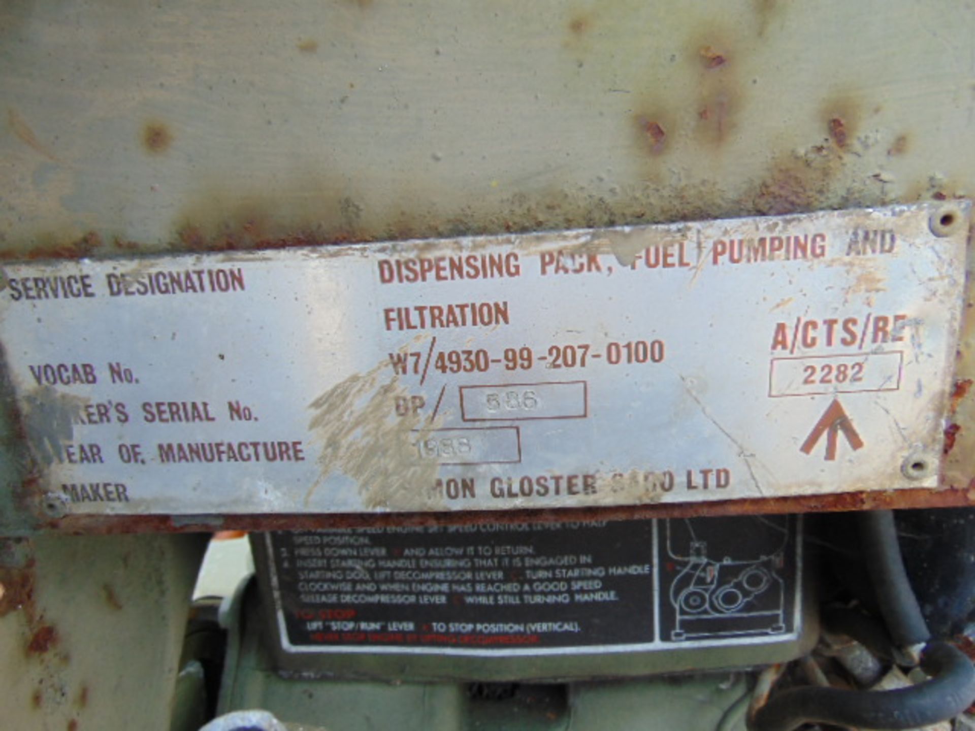 Lister/Petter Demountable Pack Fuel Dispensing Unit - Image 13 of 13