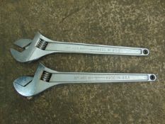 2 x 460mm/18in ADJUSTABLE SPANNERS *UNUSED*