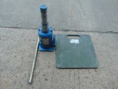 12t VEHICLE BOTTLE JACK, HANDLE & HEAVY DUTY JACK BASE PLATE